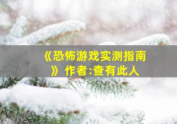 《恐怖游戏实测指南》 作者:查有此人